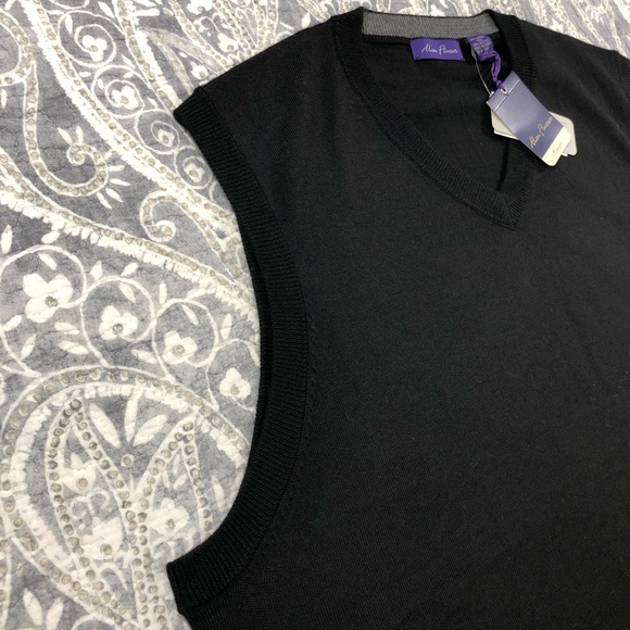 Men’s NWT Alan Flusser Sleeveless V-Neck Sweater - Picture 5 of 8
